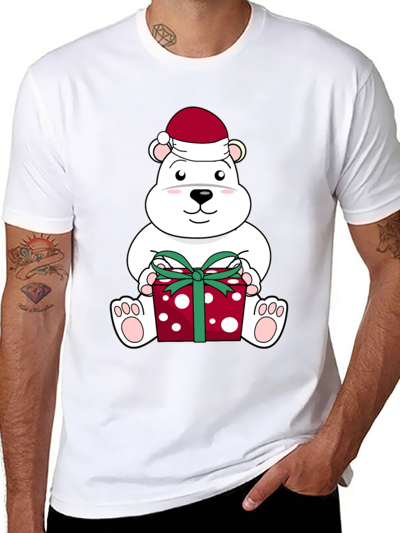 Festive Polar Bear Christmas T-Shirt