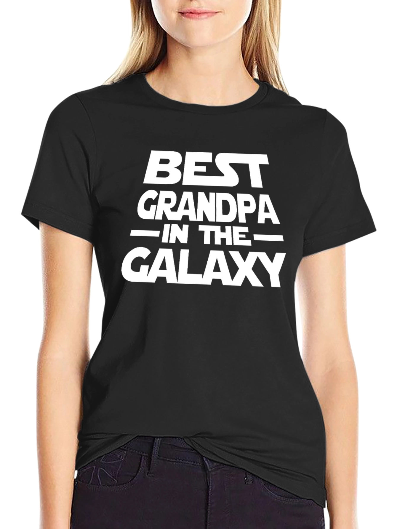 Best Grandpa In The Galaxy Black T-Shirt