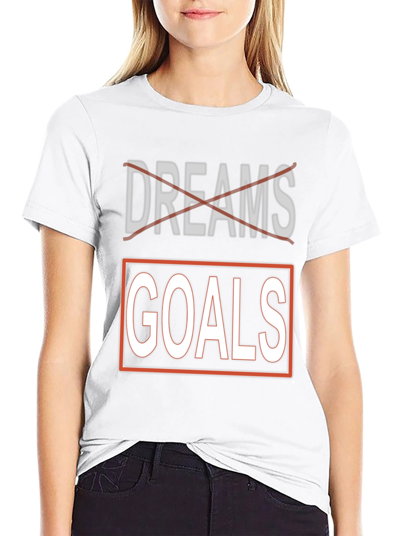 Dreams Goals Black Graphic T-Shirt