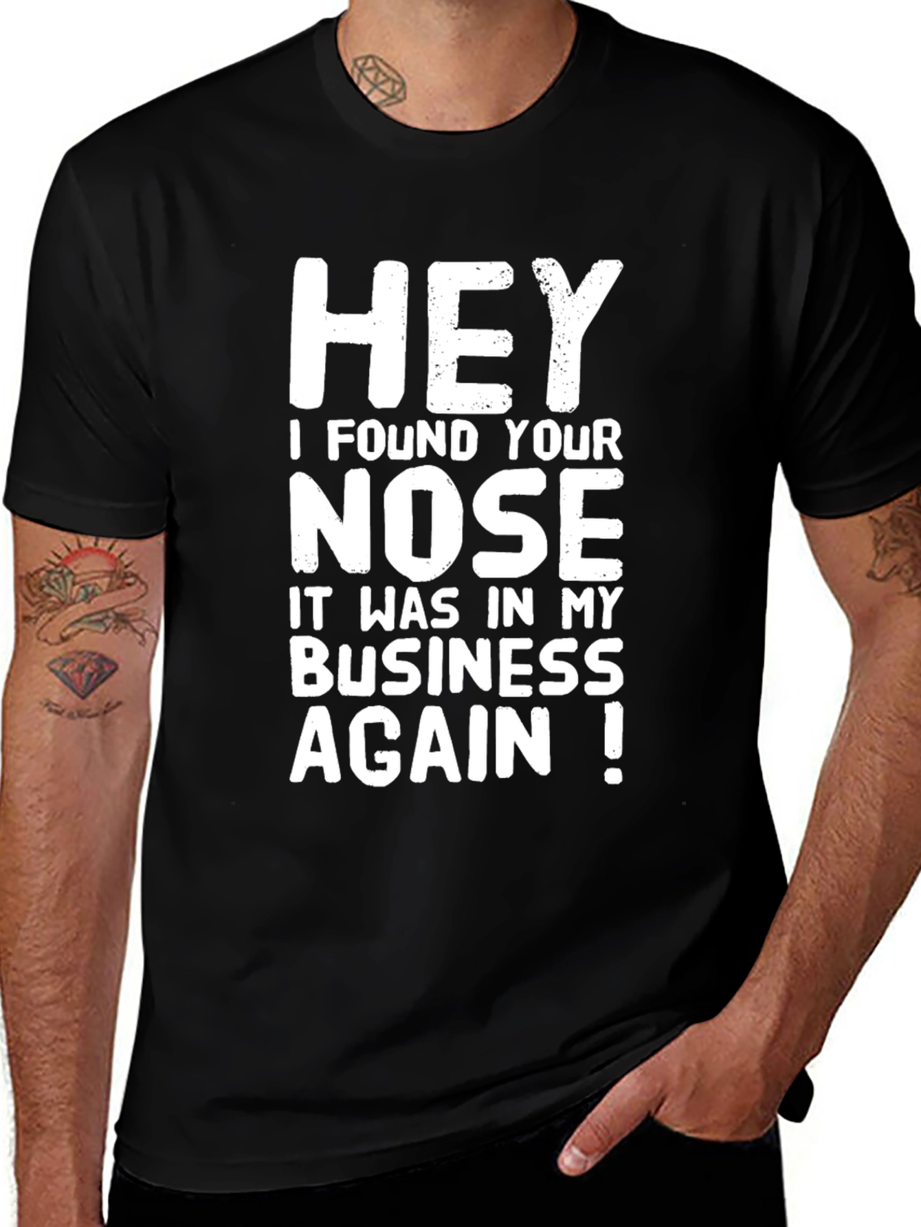 Funny Sarcastic Graphic T-Shirt - Nose in My Business