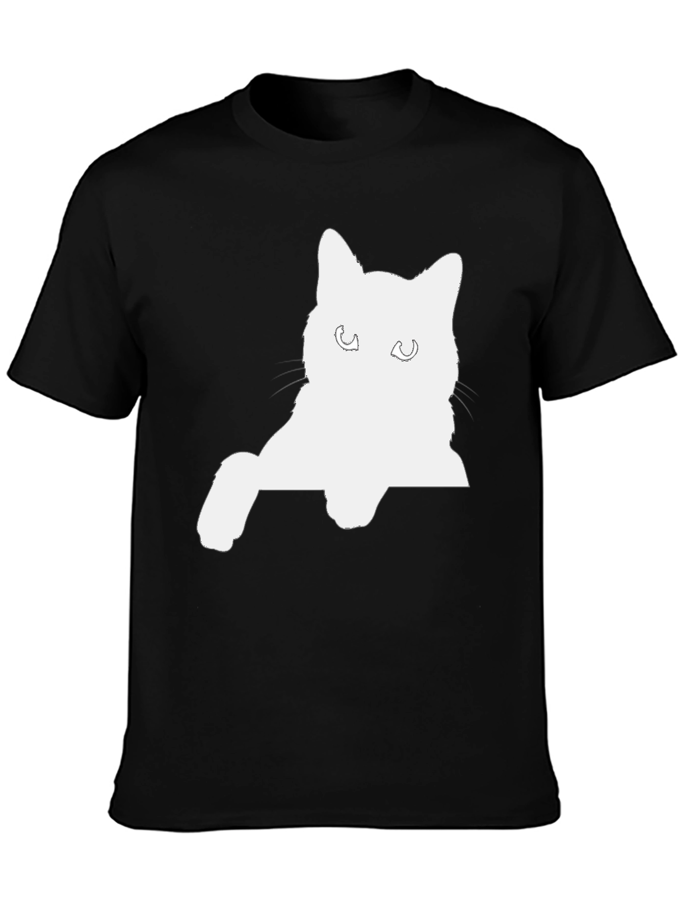 Black Cat Silhouette Graphic T-Shirt