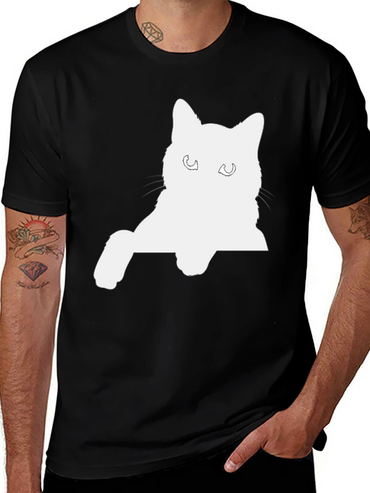 Black Cat Silhouette Graphic T-Shirt