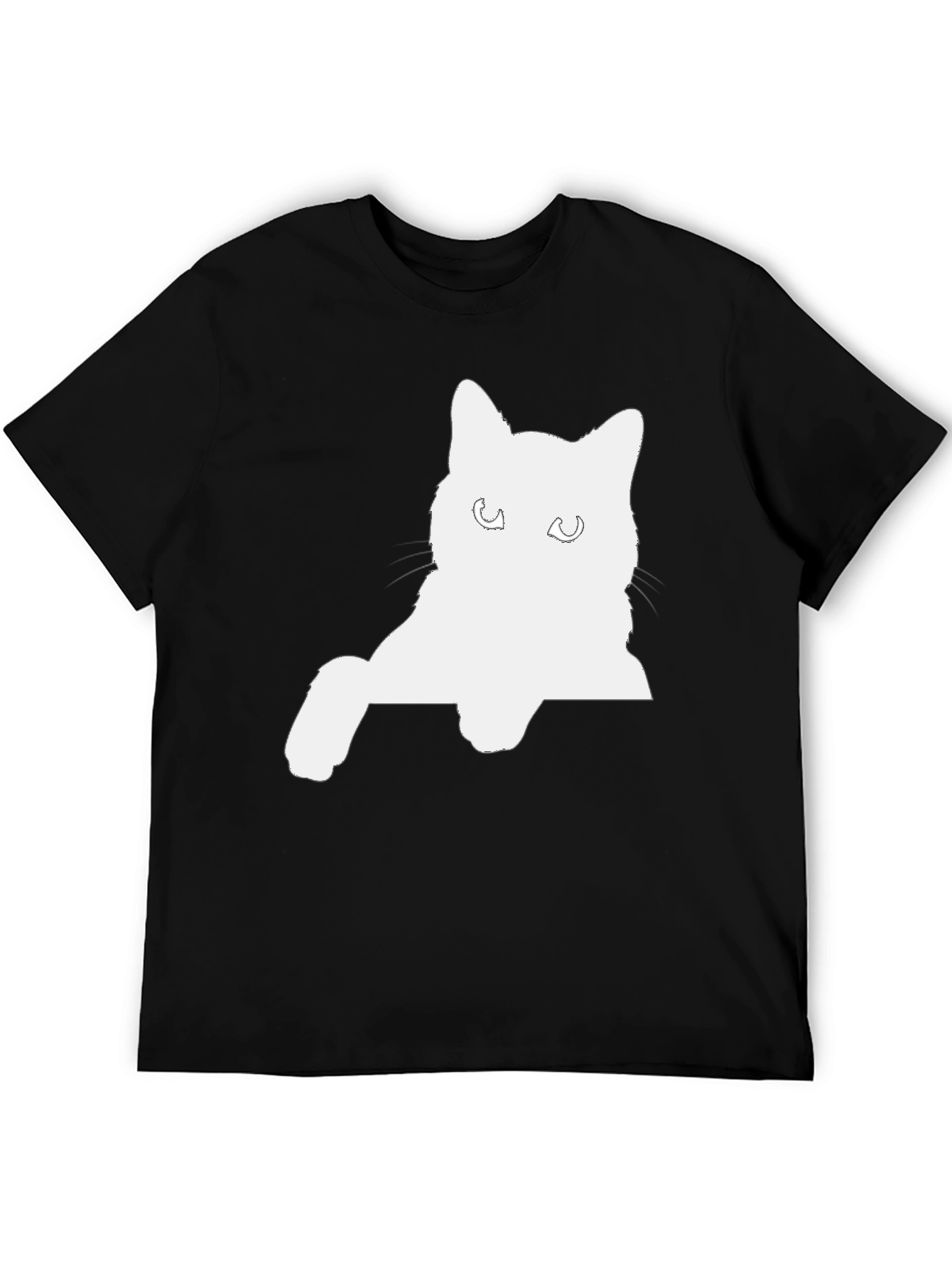 Black Cat Silhouette Graphic T-Shirt