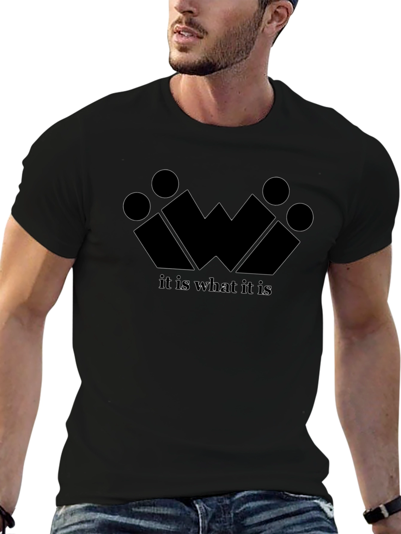 Geometric It Is What It Is Black Tee