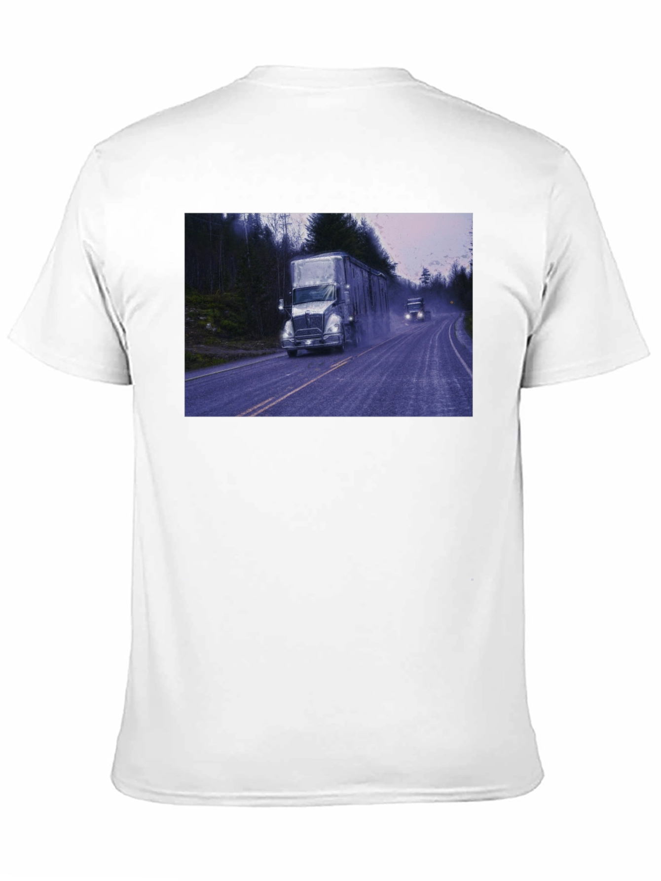 Truck Scene Graphic Tee - Black Cotton Blend