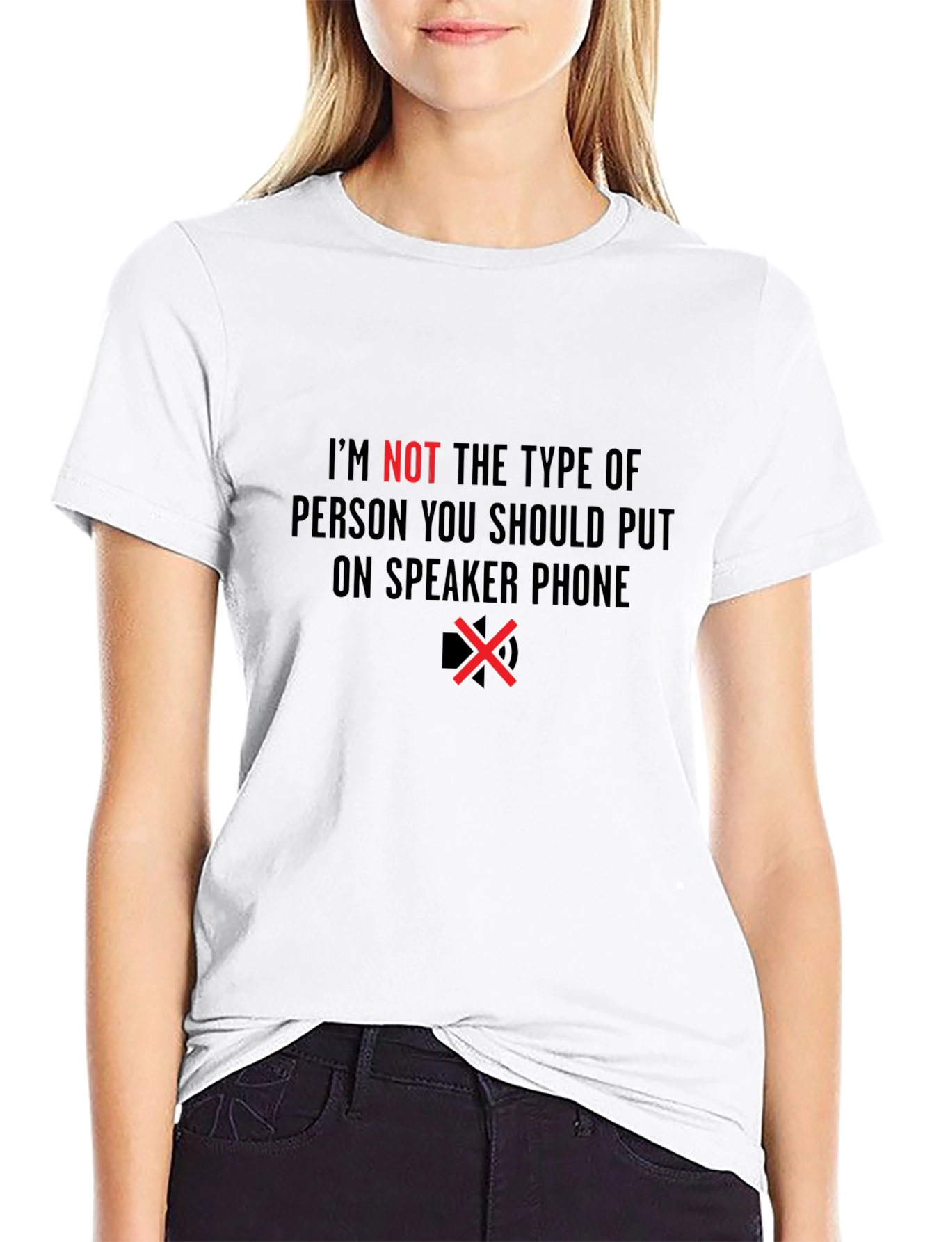 Speaker Phone Humor Graphic Tee
