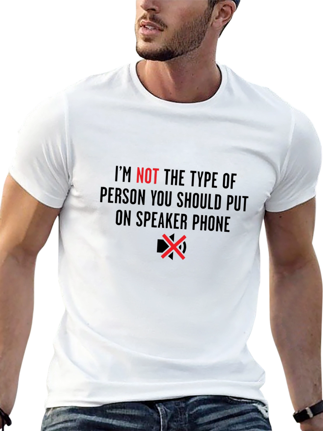 Speaker Phone Humor Graphic Tee