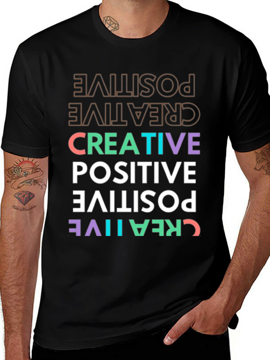Creative Positive Graphic Tee - Trendy Comfort