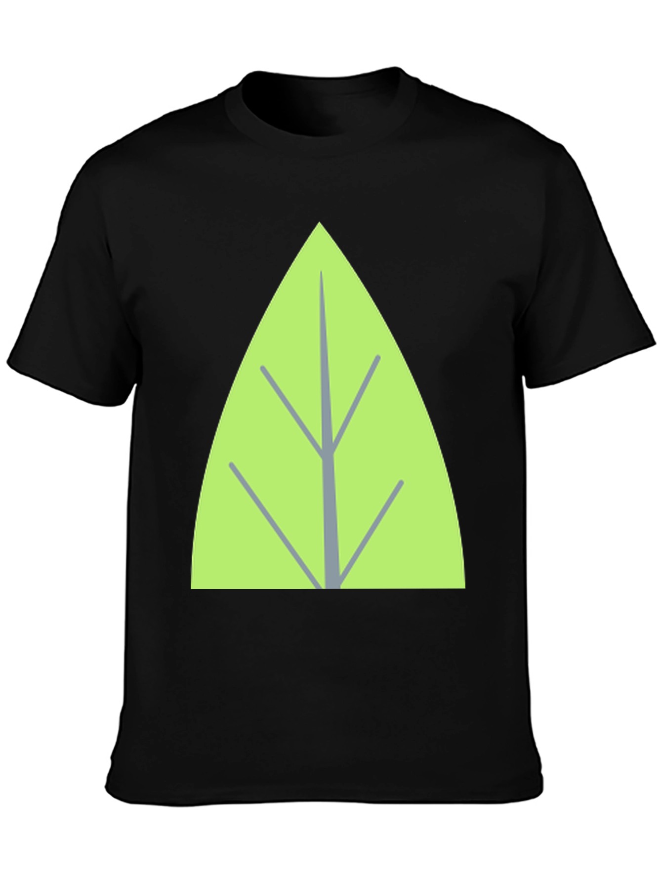 Leaf Graphic Tee - Casual Black T-Shirt