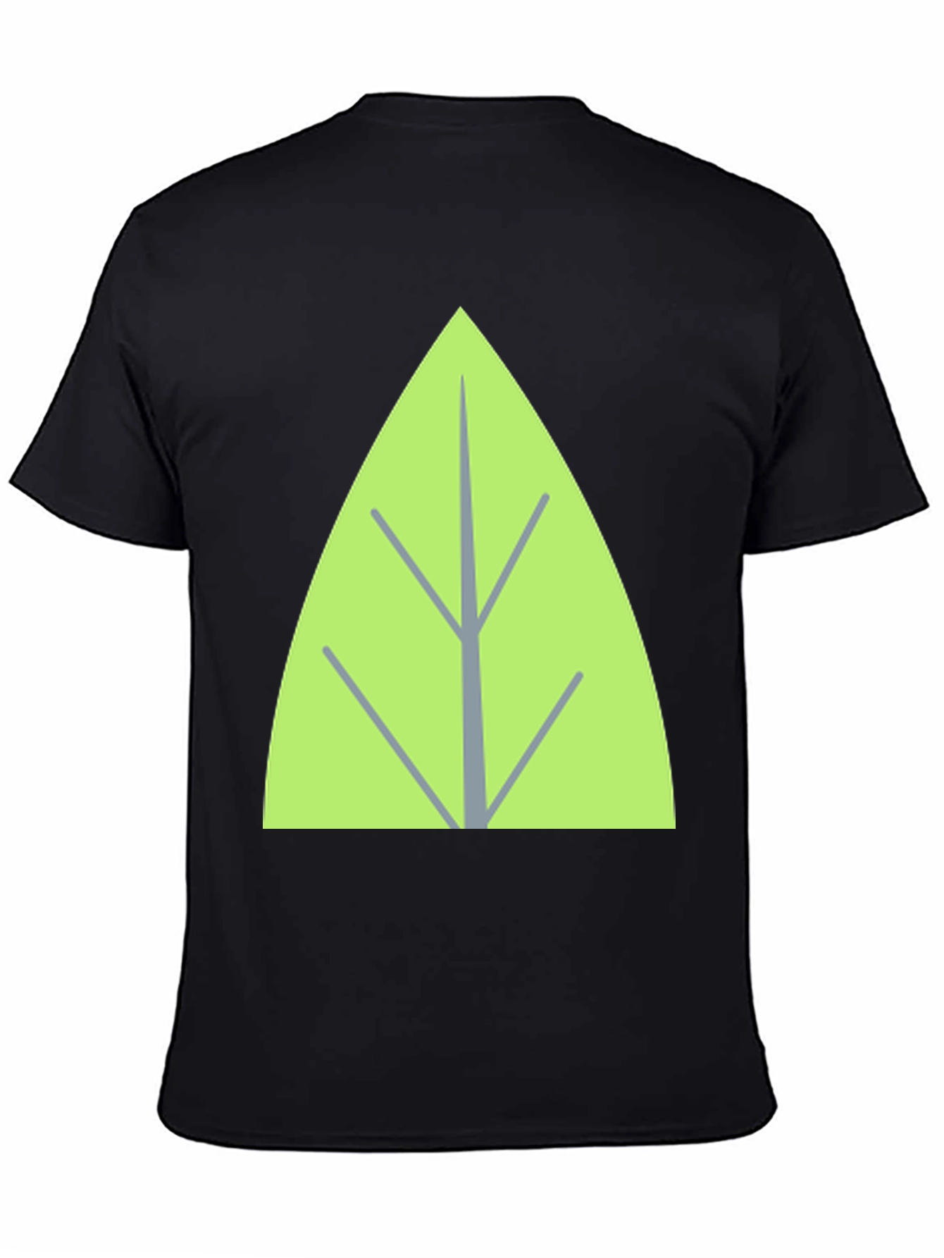 Leaf Graphic Tee - Casual Black T-Shirt