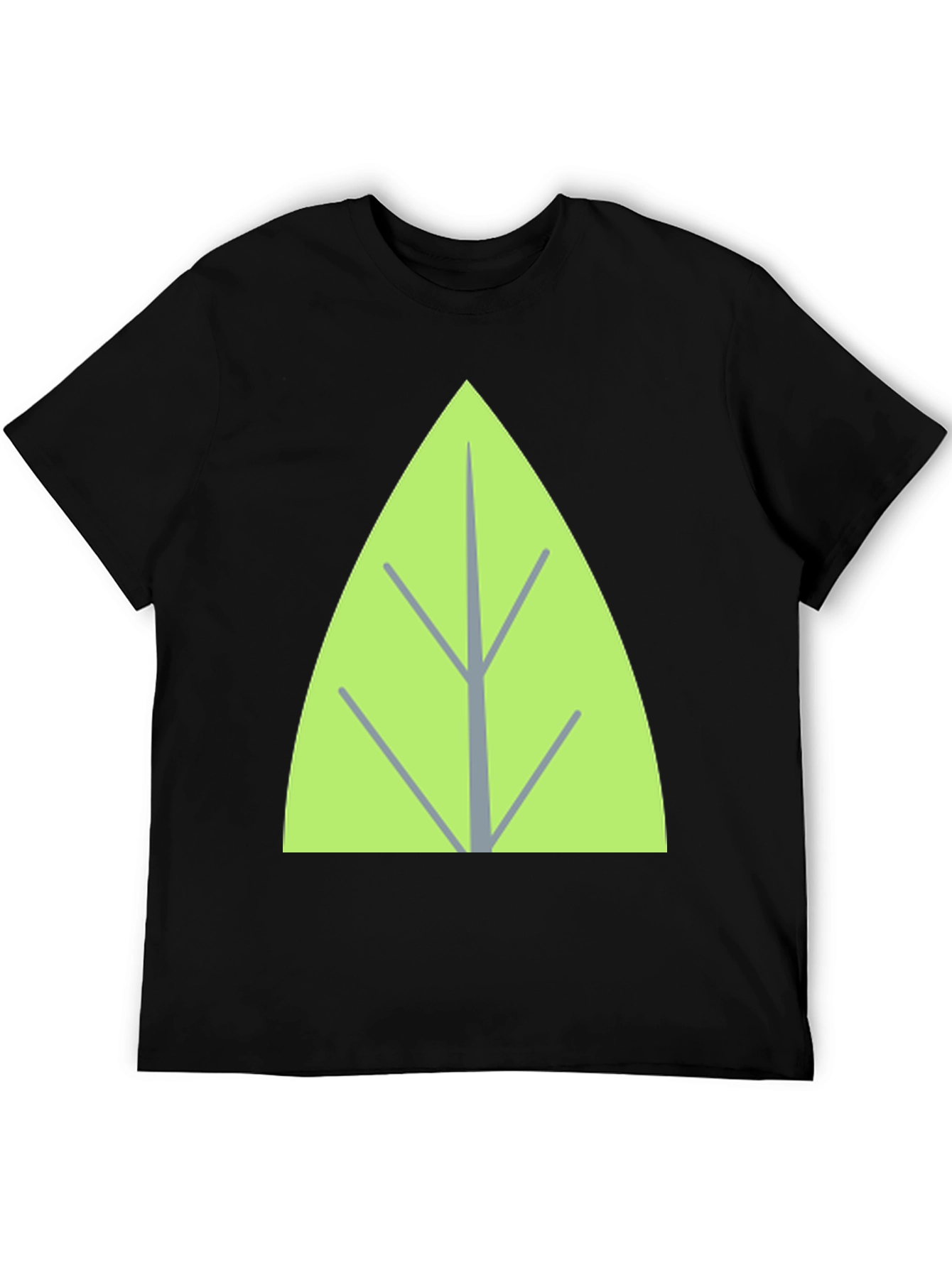 Leaf Graphic Tee - Casual Black T-Shirt