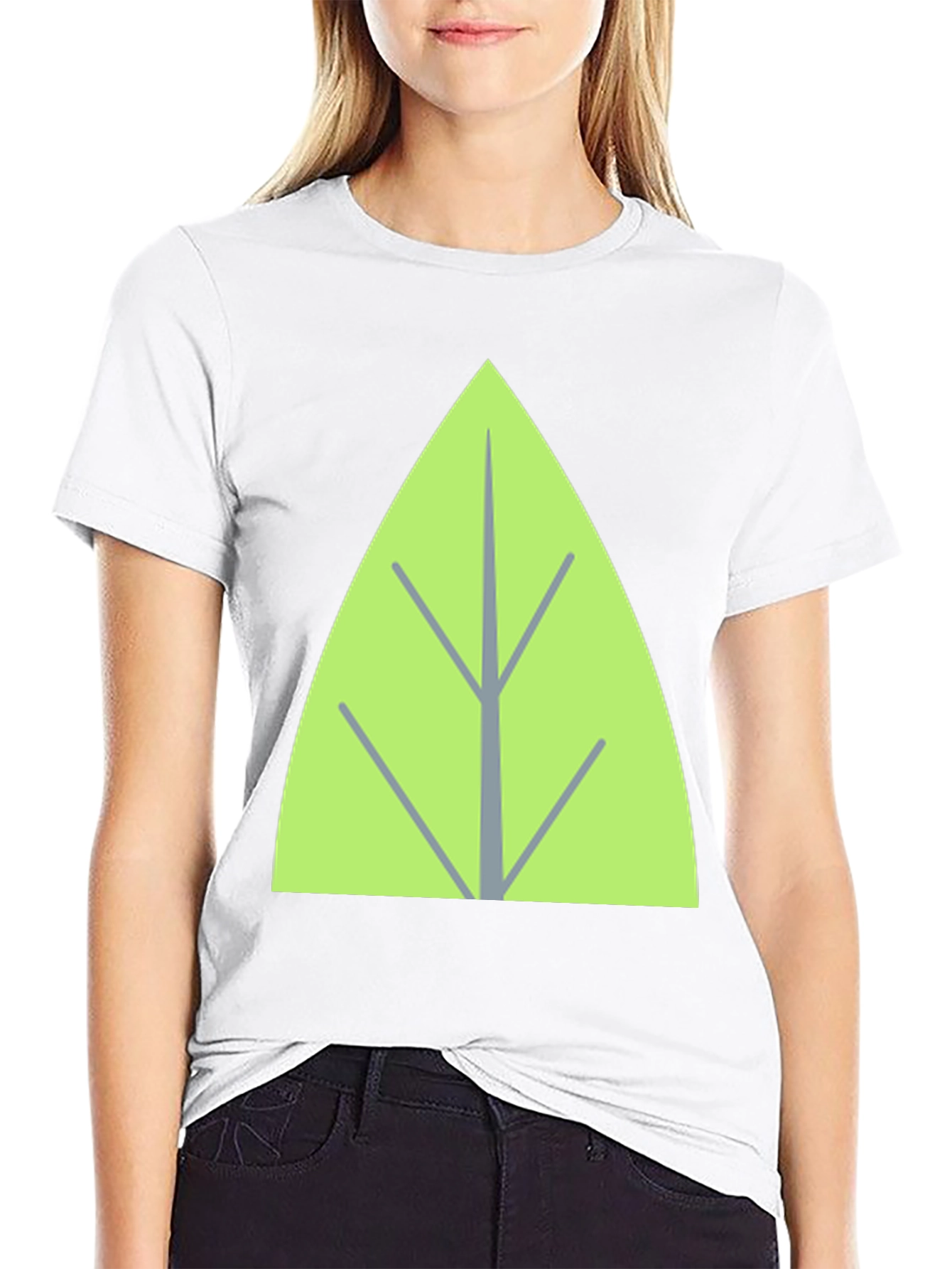 Leaf Graphic Tee - Casual Black T-Shirt