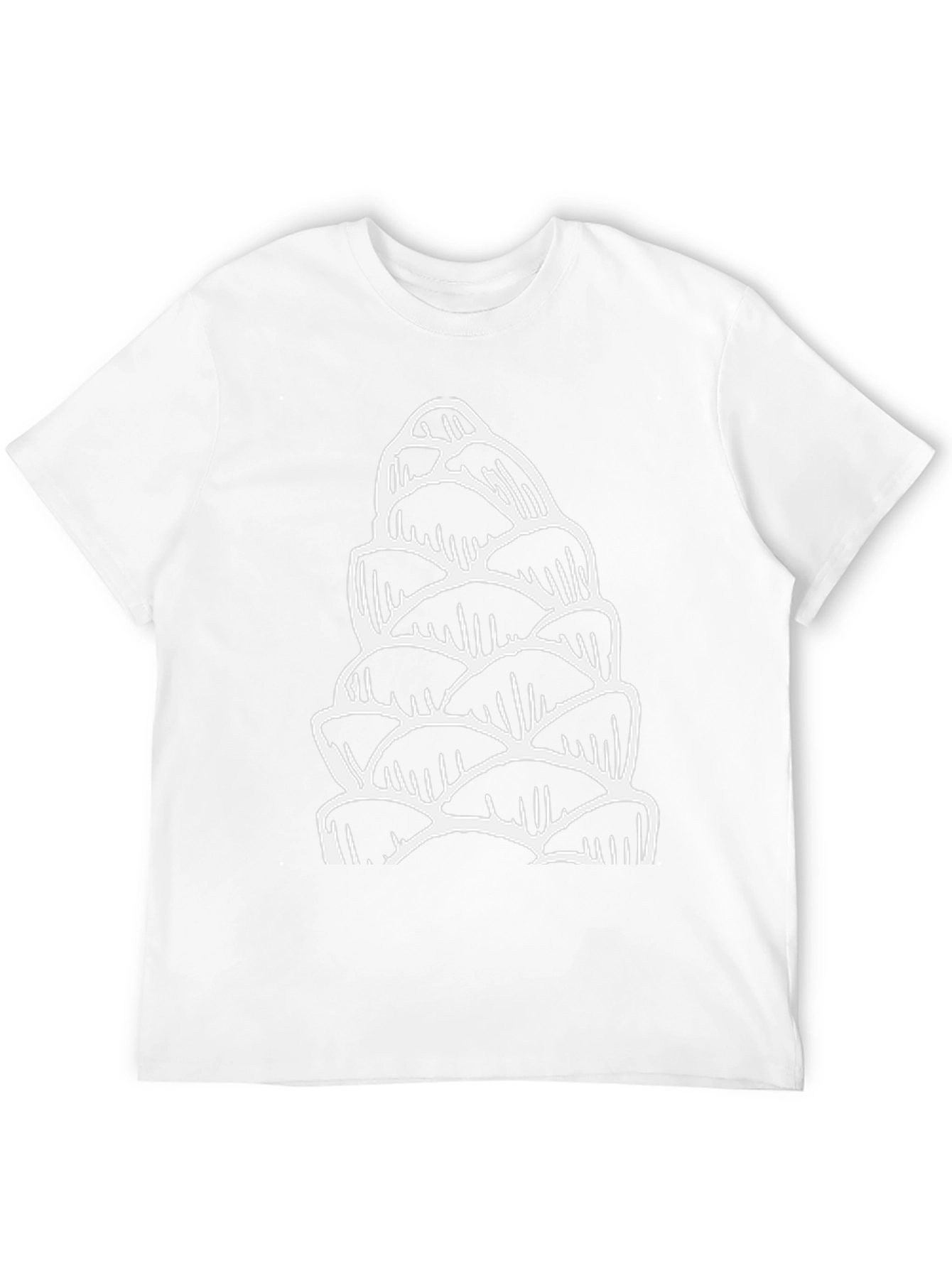 Black T-Shirt with White Pinecone Design