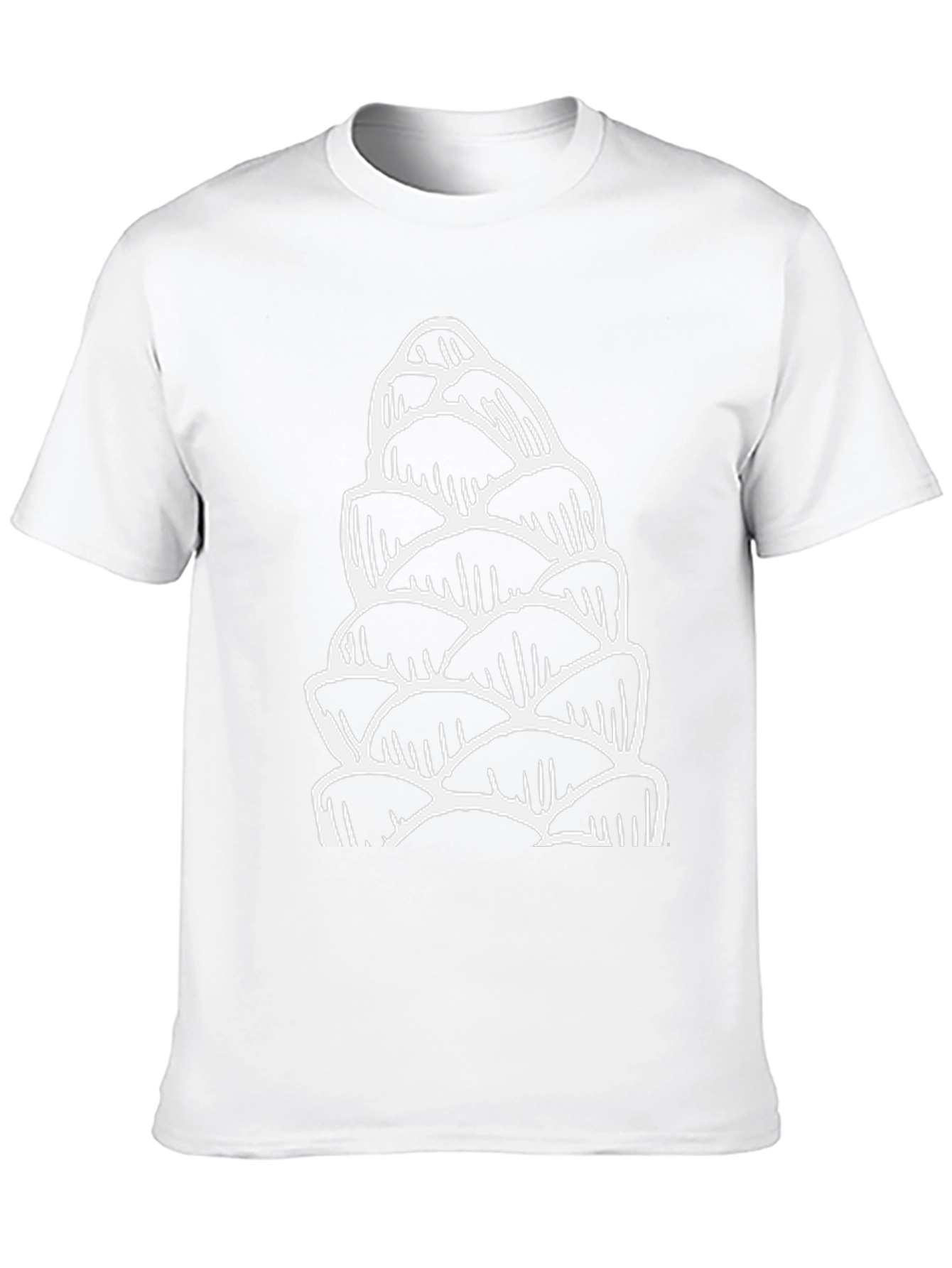 Black T-Shirt with White Pinecone Design