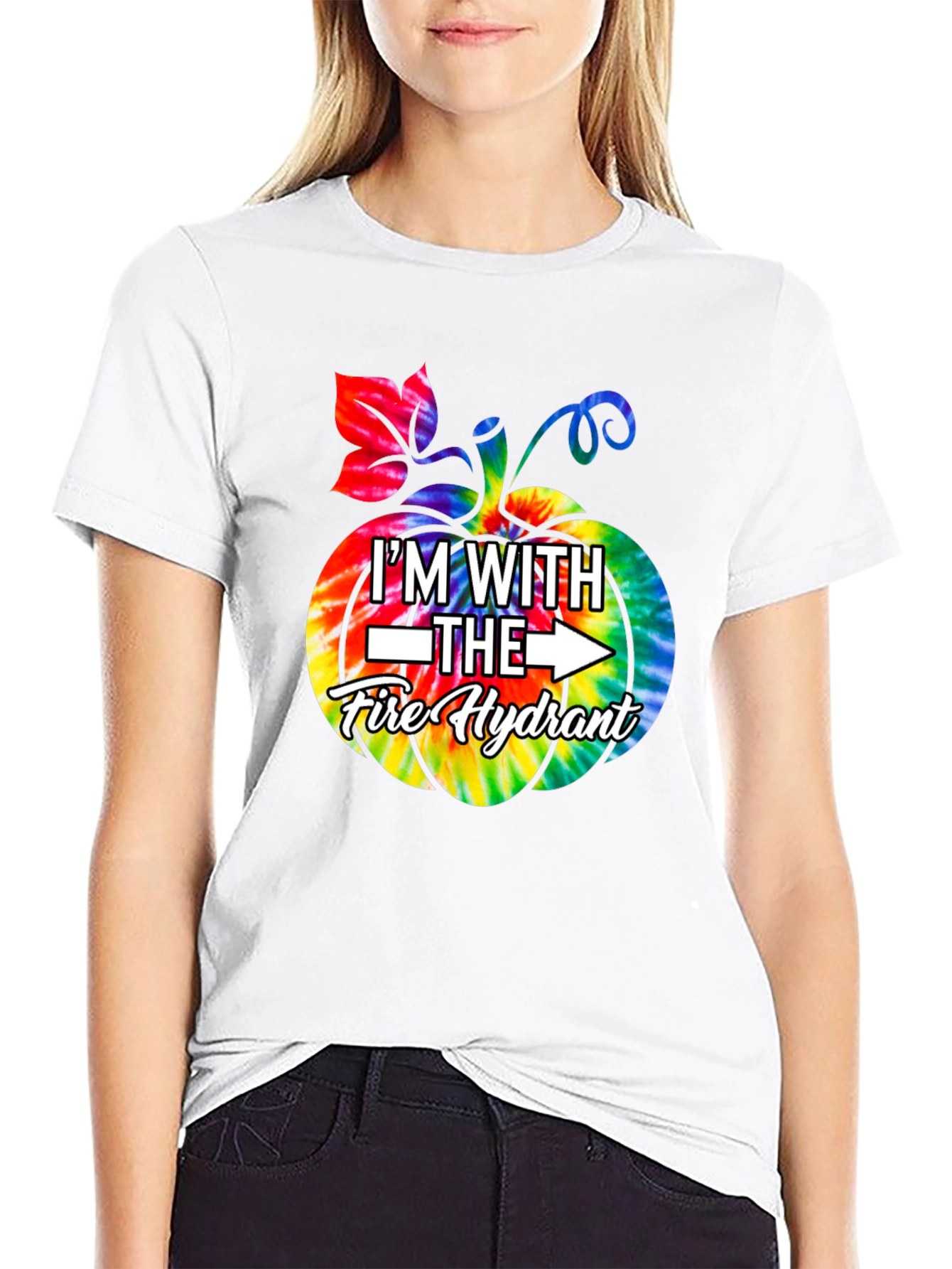 Im With The Fire Hydrant Tie-Dye Pumpkin T-Shirt