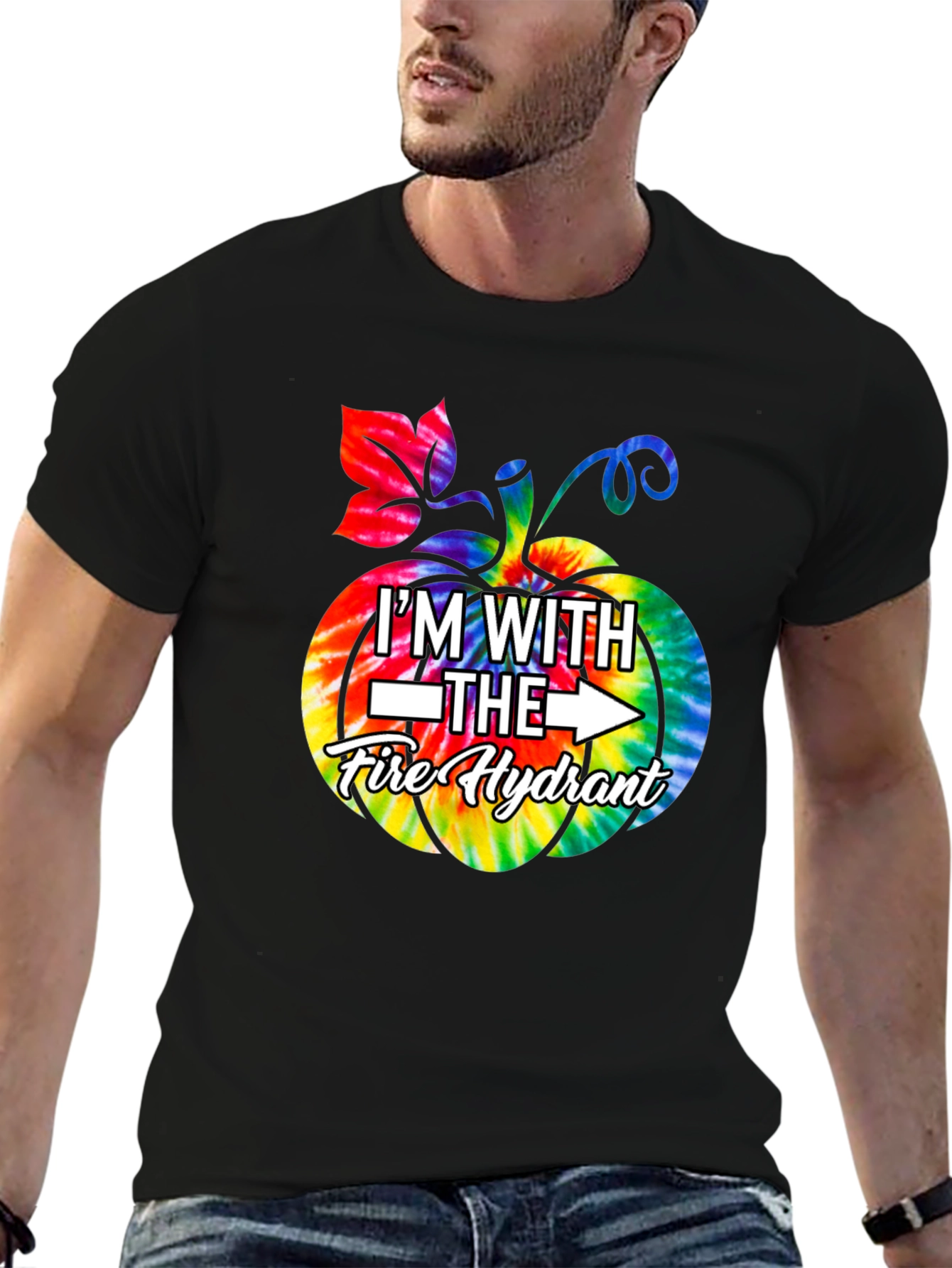 Im With The Fire Hydrant Tie-Dye Pumpkin T-Shirt