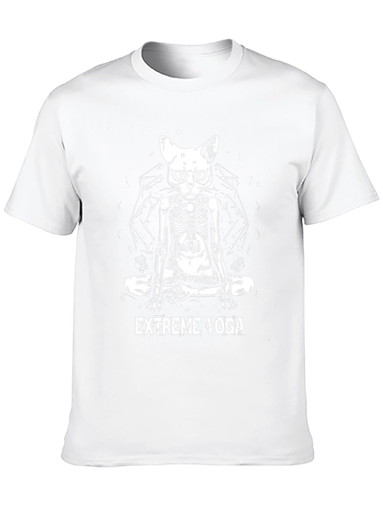 Extreme Yoga Skeleton Cat T-Shirt - Black