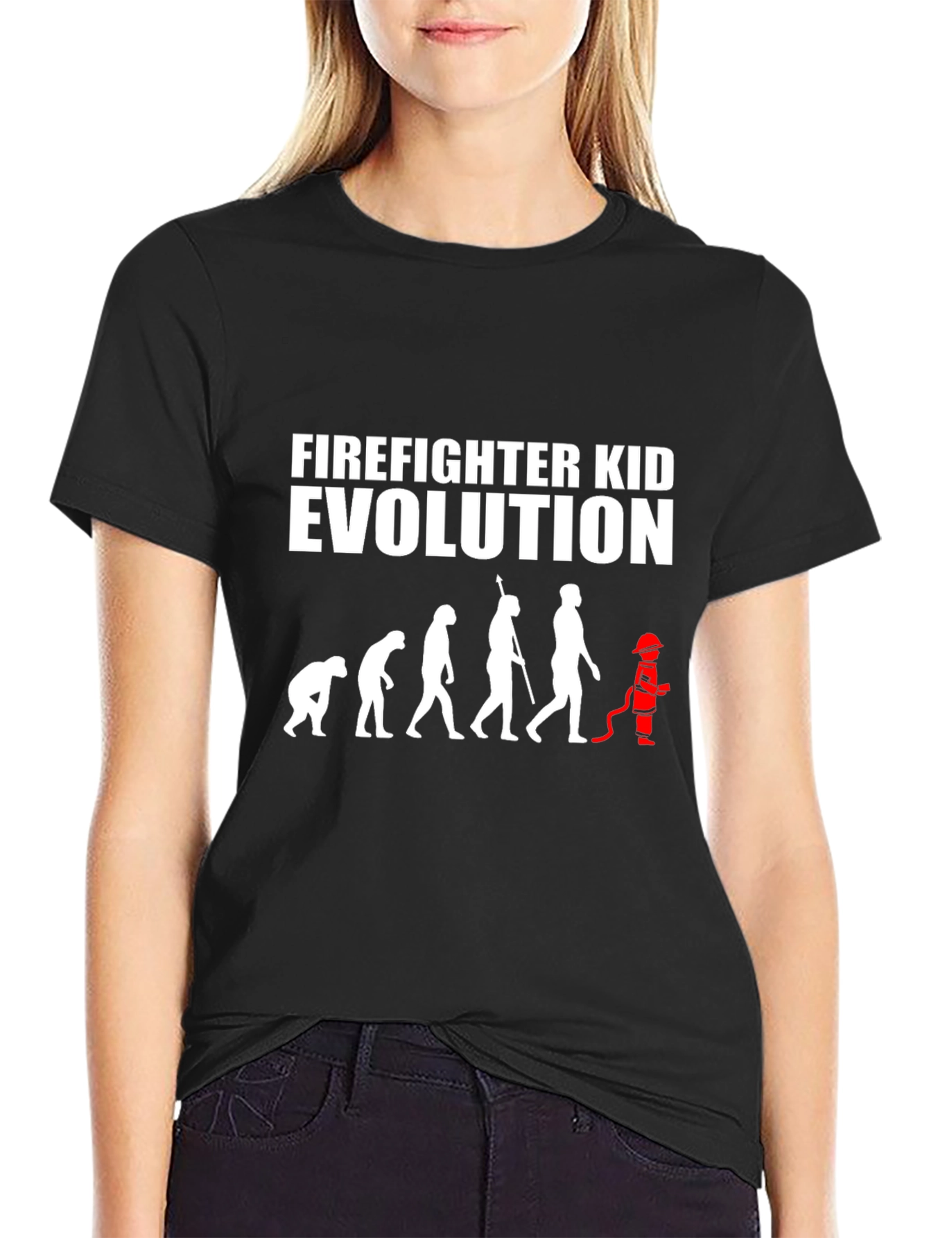 Firefighter Kid Evolution T-Shirt - Black