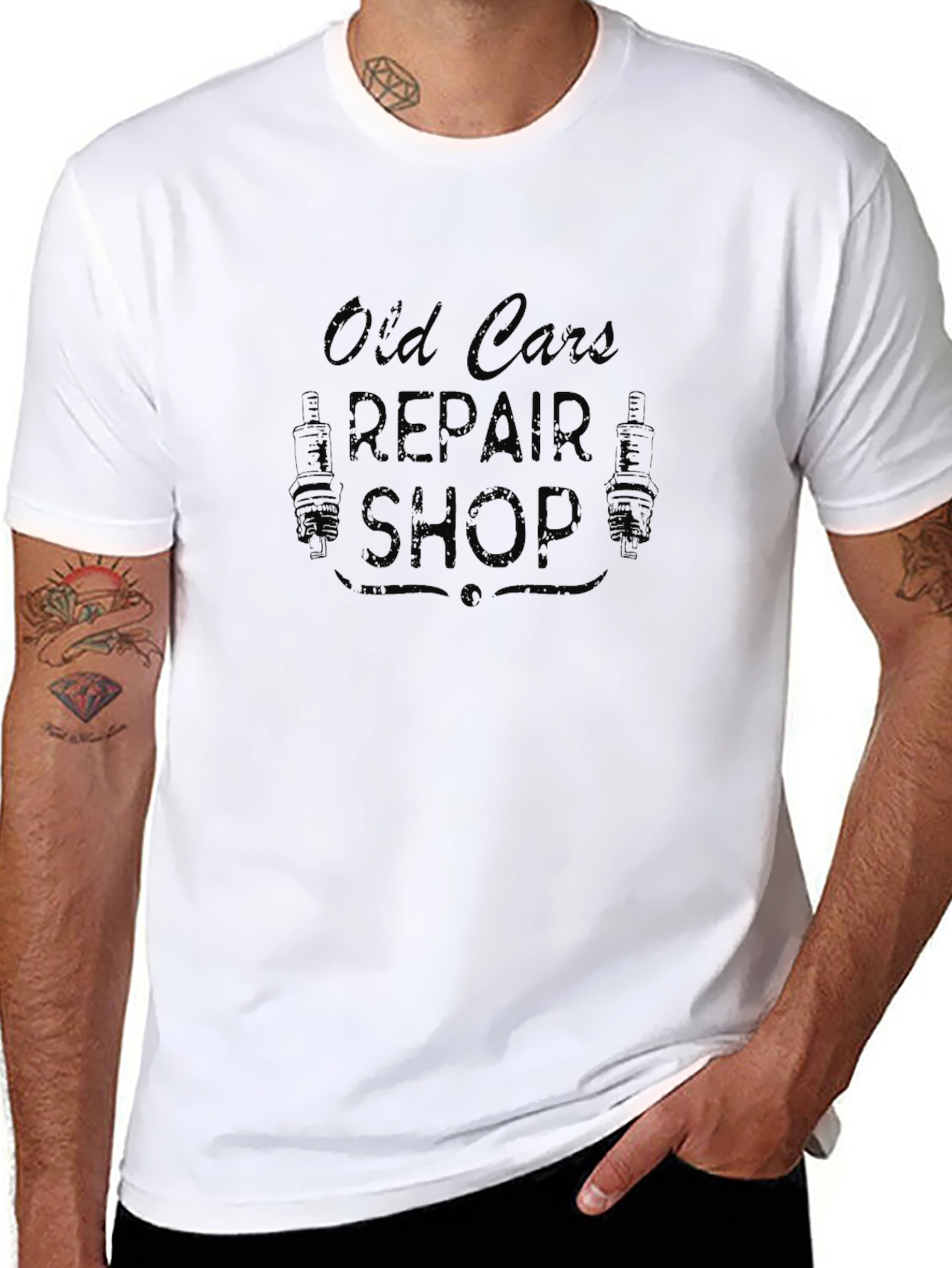 Old Cars Repair Shop Graphic Tee