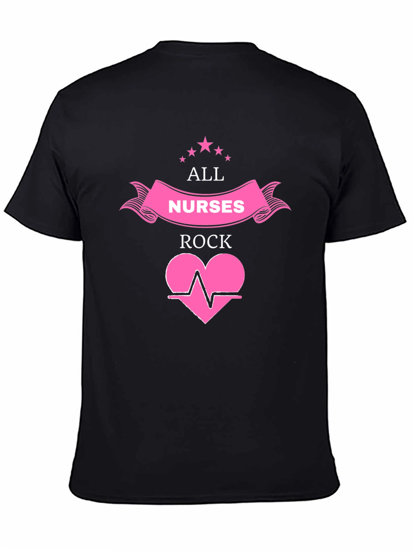 All Nurses Rock Black Graphic T-Shirt