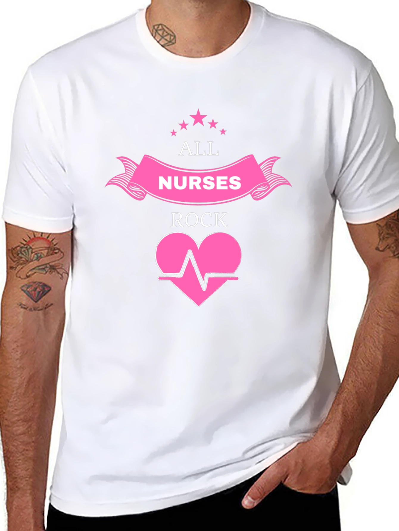All Nurses Rock Black Graphic T-Shirt