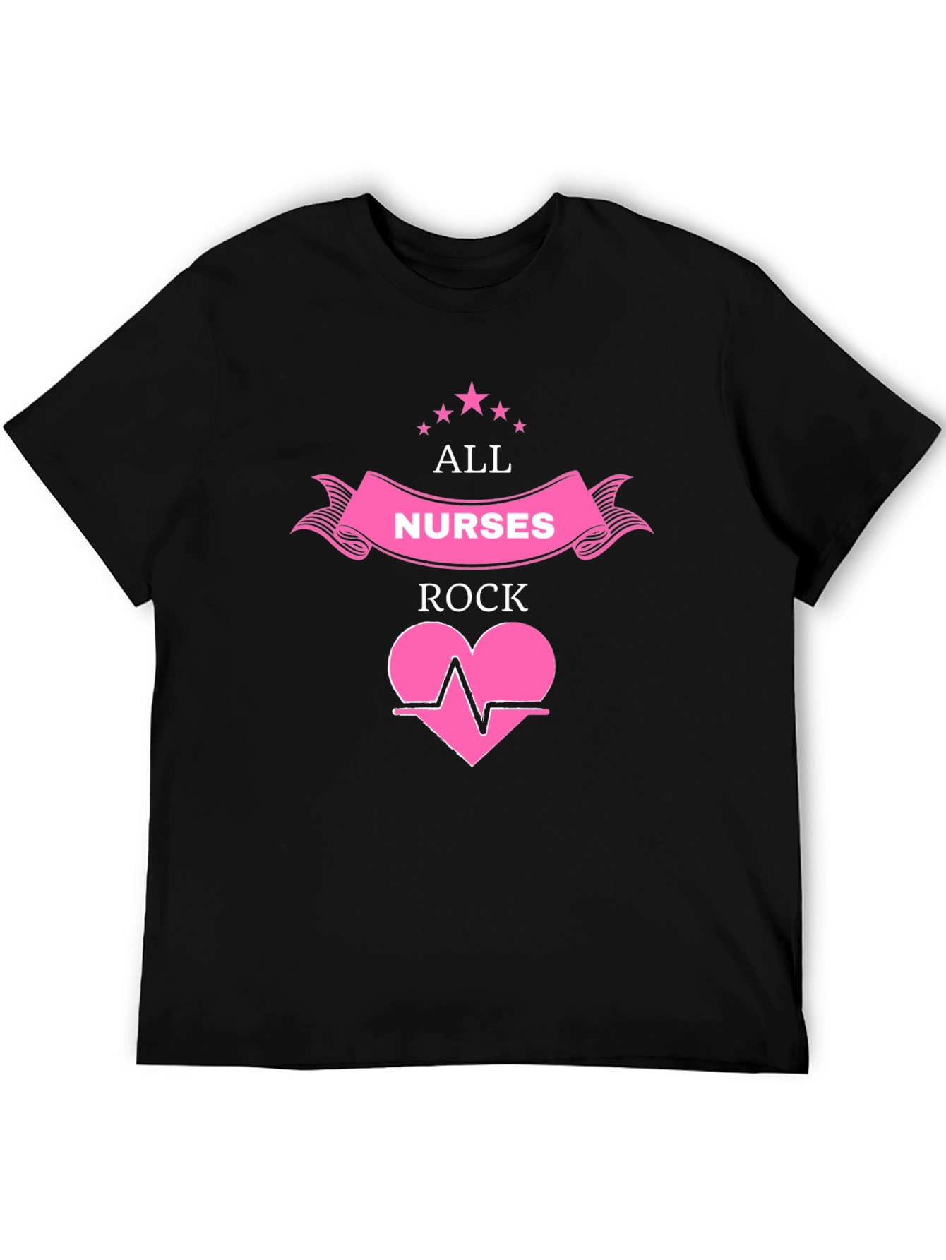 All Nurses Rock Black Graphic T-Shirt