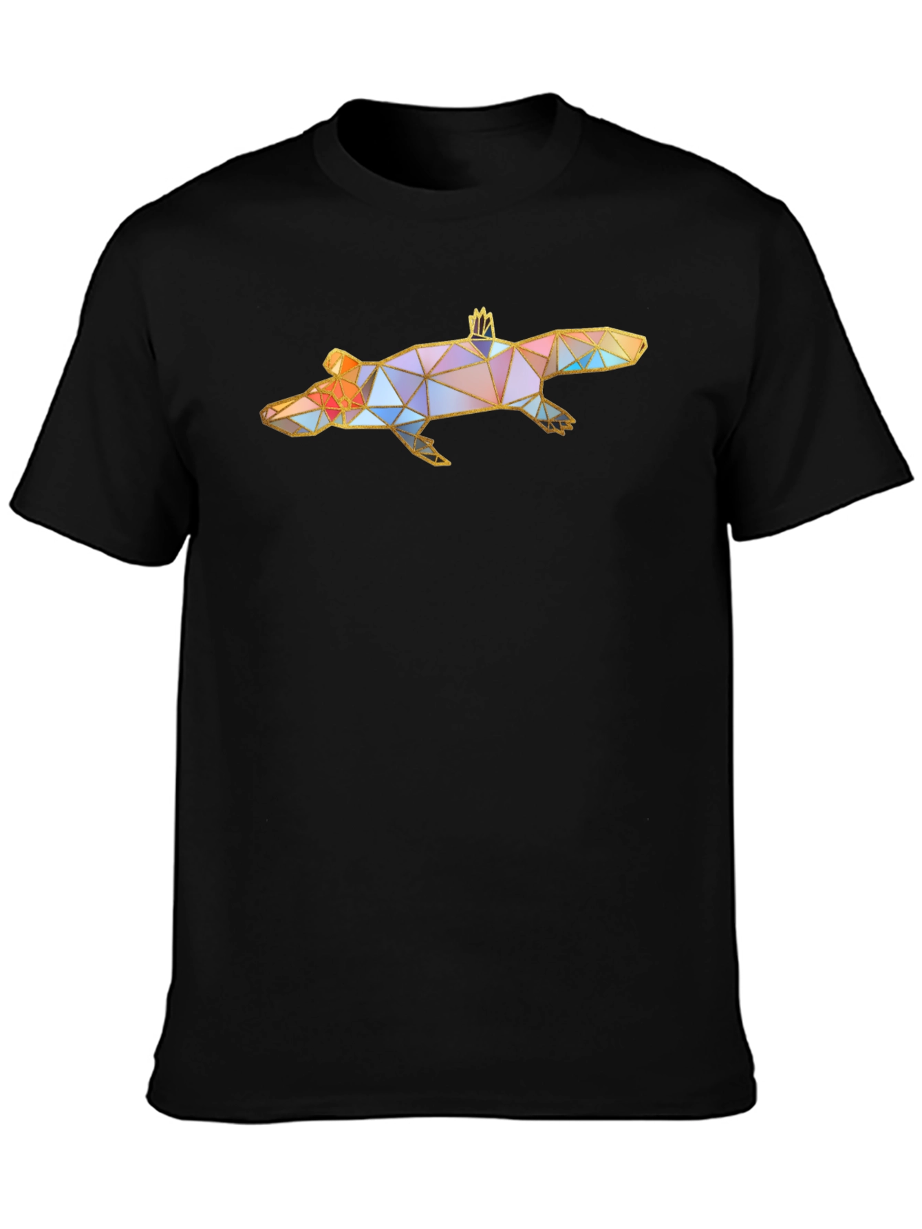 Geometric Platypus Graphic Tee - Black