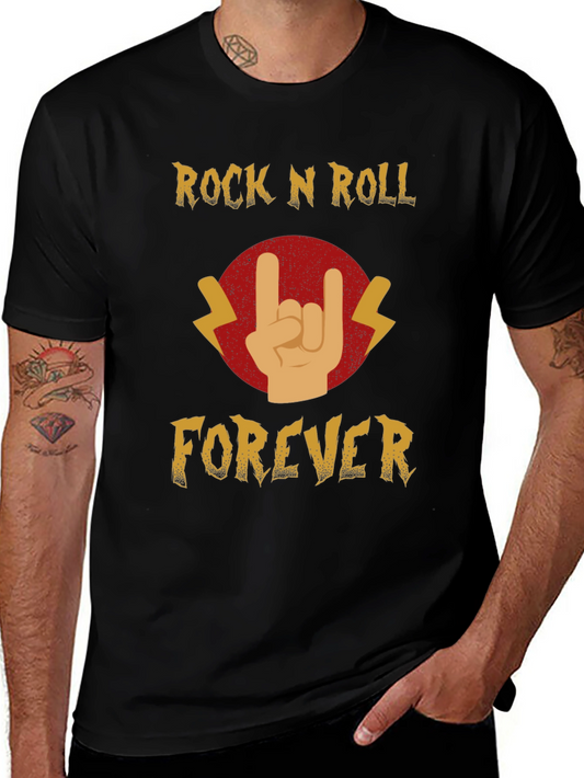 Rock N Roll Forever Black Graphic Tee