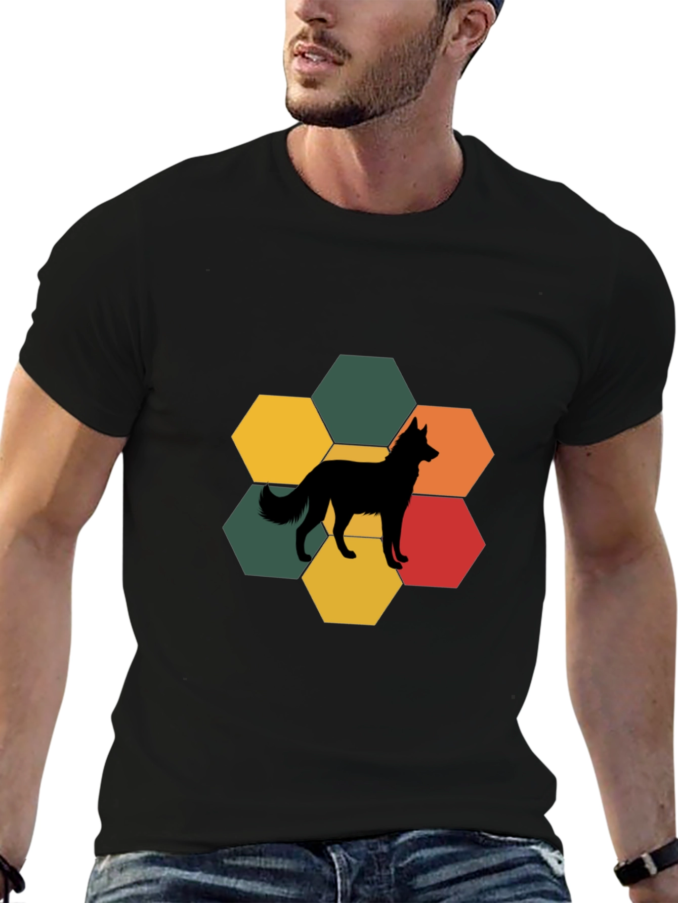 Dog Silhouette Hexagon T-Shirt