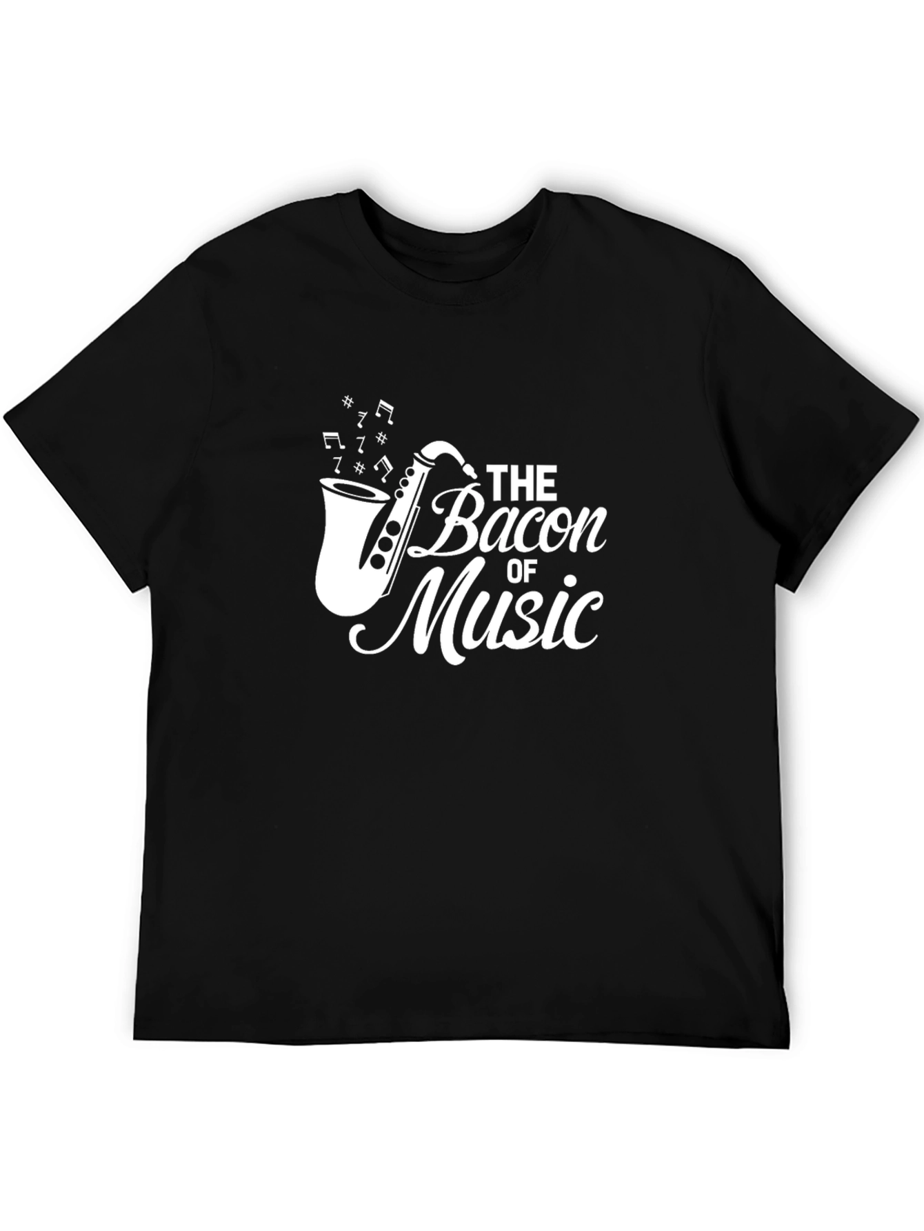 Bacon of Music Black Graphic T-Shirt