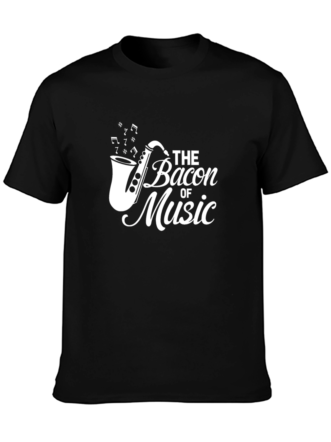Bacon of Music Black Graphic T-Shirt