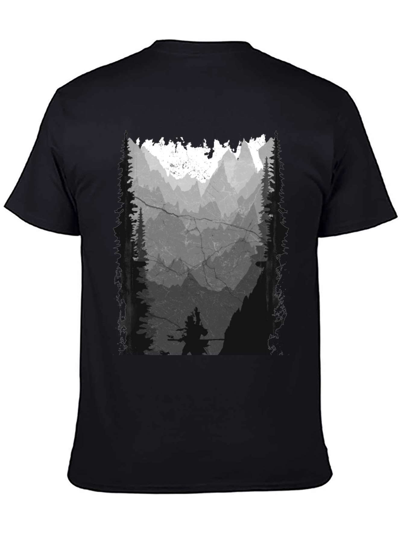 Mountain Silhouette Graphic Print Mens T-Shirt