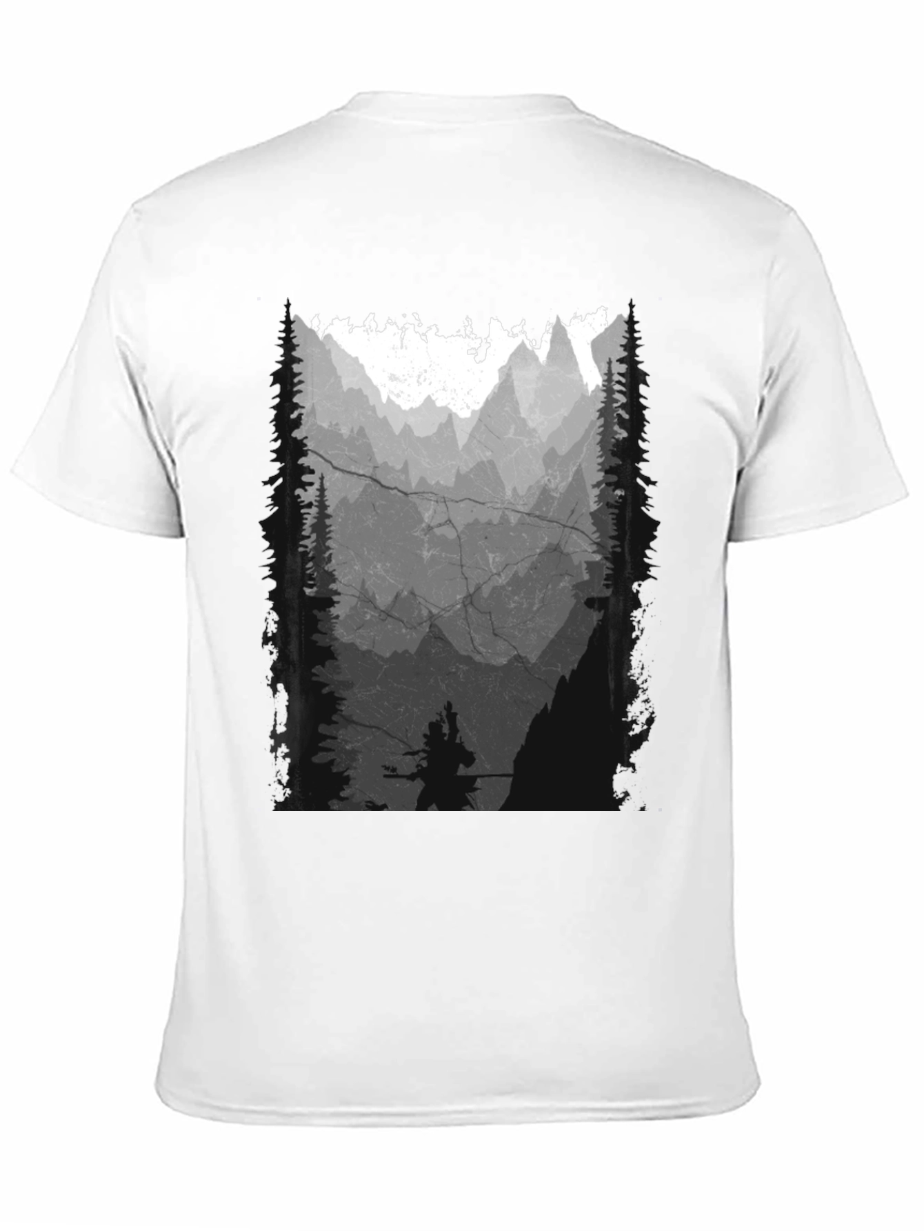 Mountain Silhouette Graphic Print Mens T-Shirt