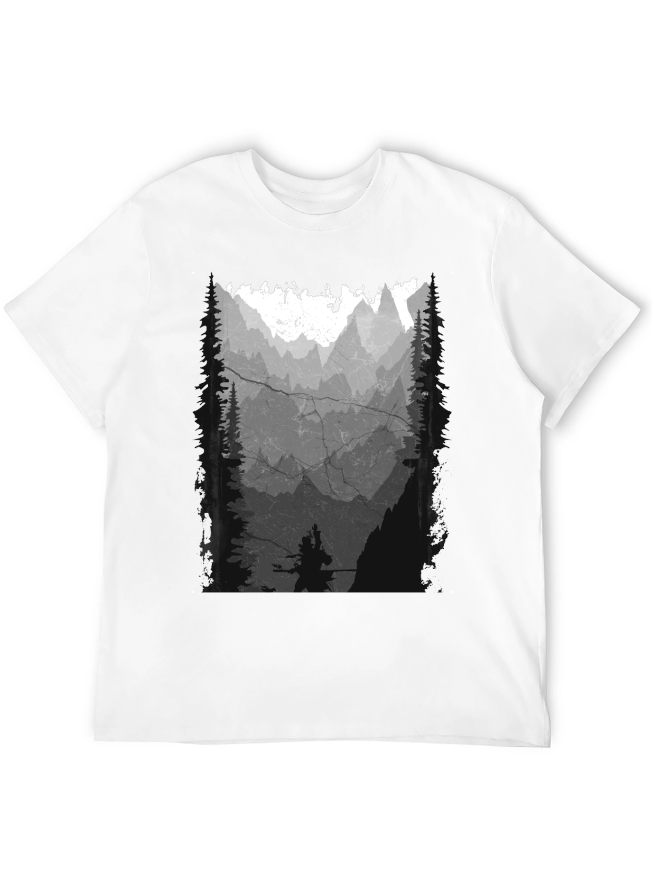 Mountain Silhouette Graphic Print Mens T-Shirt