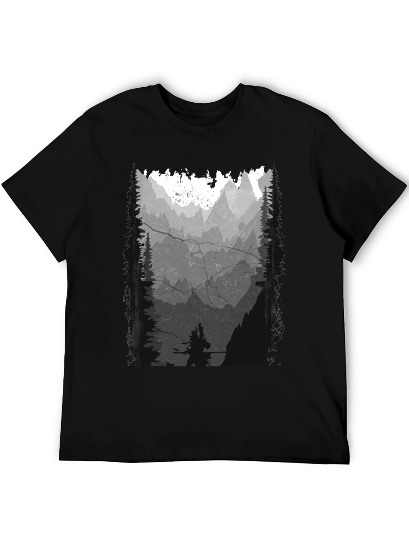 Mountain Silhouette Graphic Print Mens T-Shirt