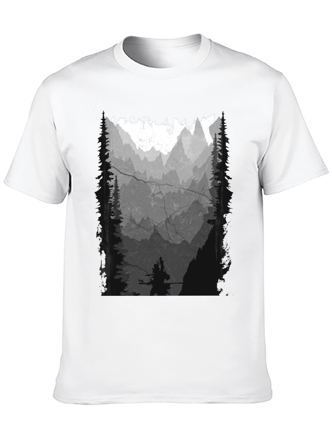 Mountain Silhouette Graphic Print Mens T-Shirt