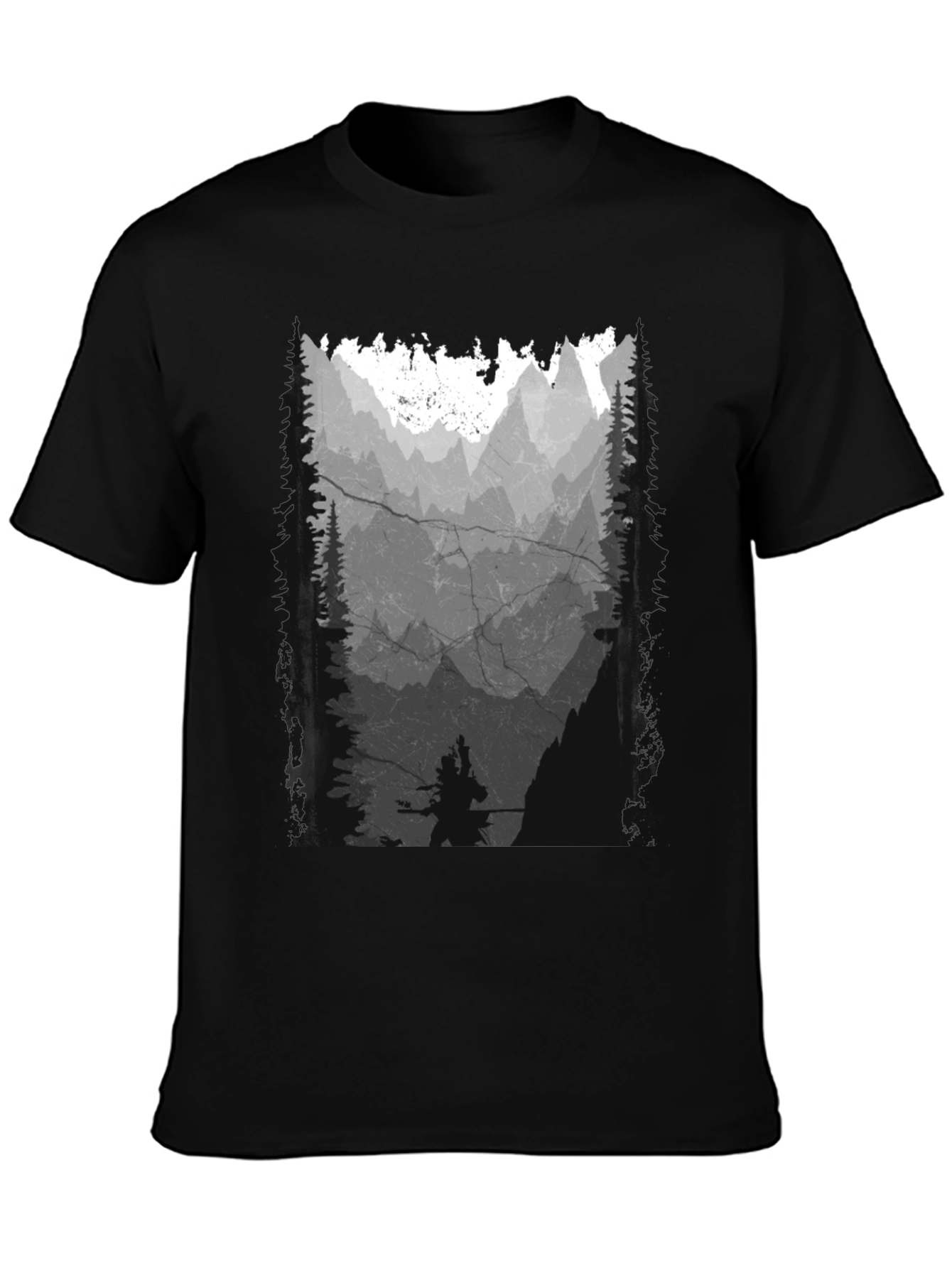 Mountain Silhouette Graphic Print Mens T-Shirt