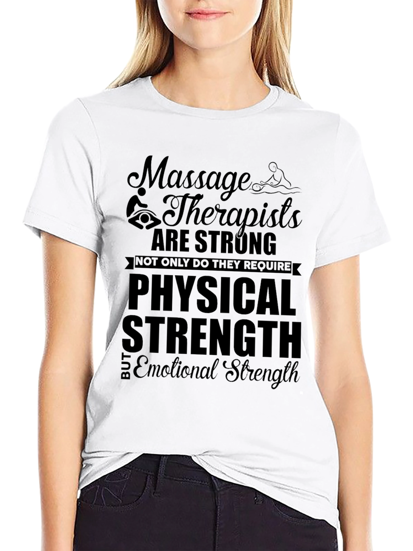 Massage Therapist Strength Black T-Shirt