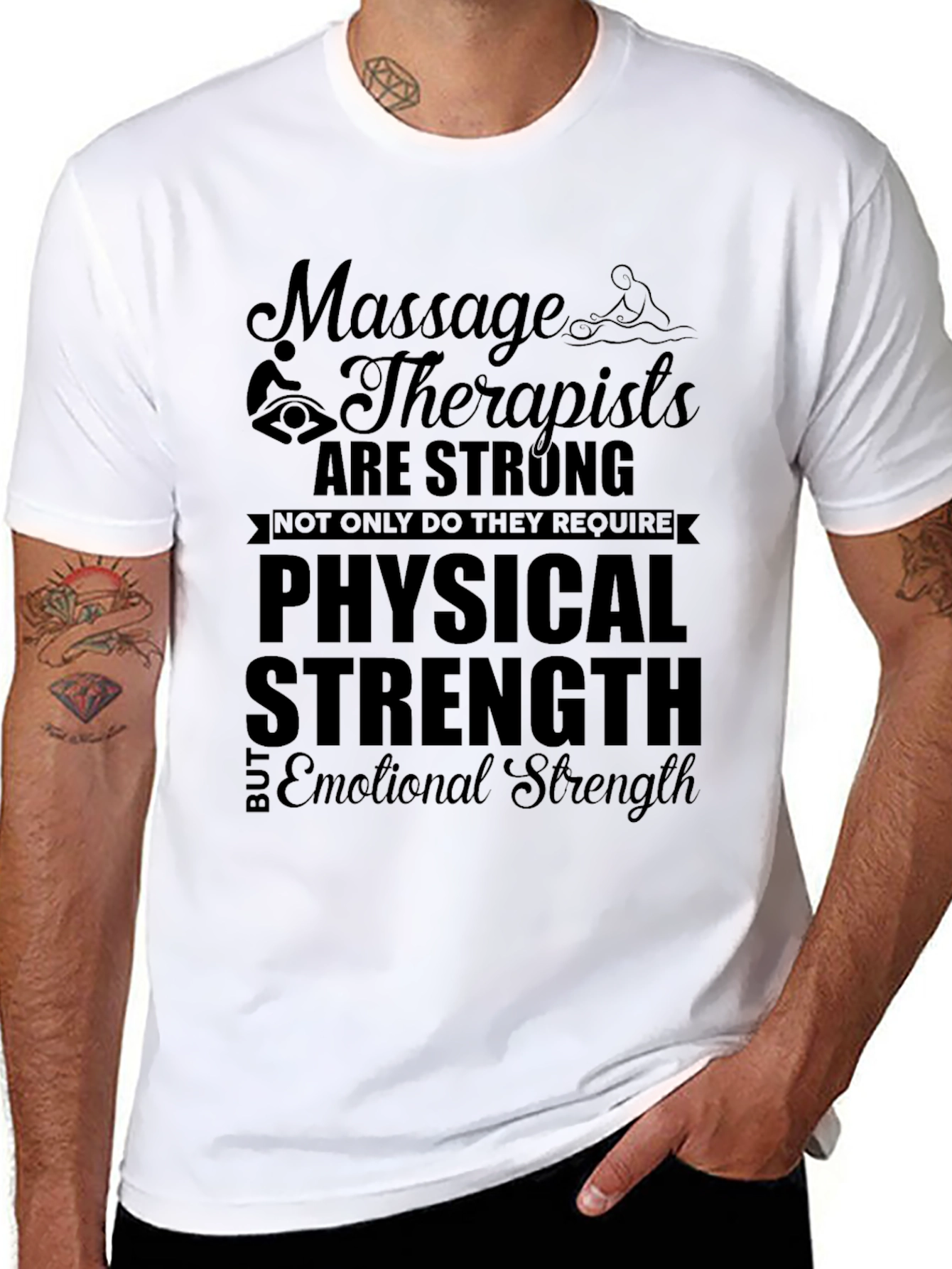 Massage Therapist Strength Black T-Shirt