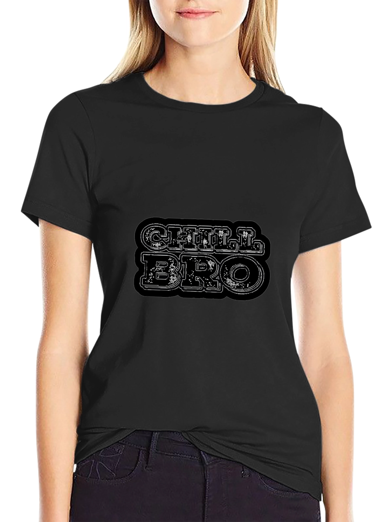 Chill Bro Black Graphic T-Shirt