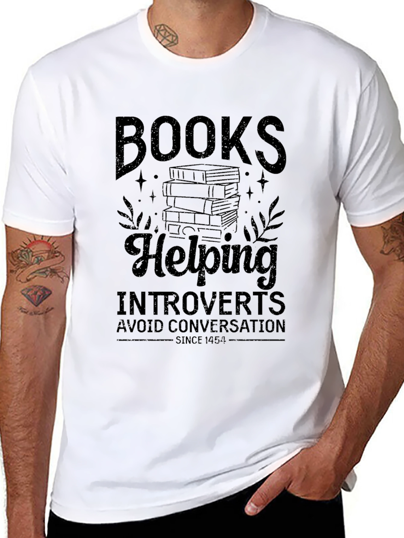 Introvert Book Lover Black T-Shirt