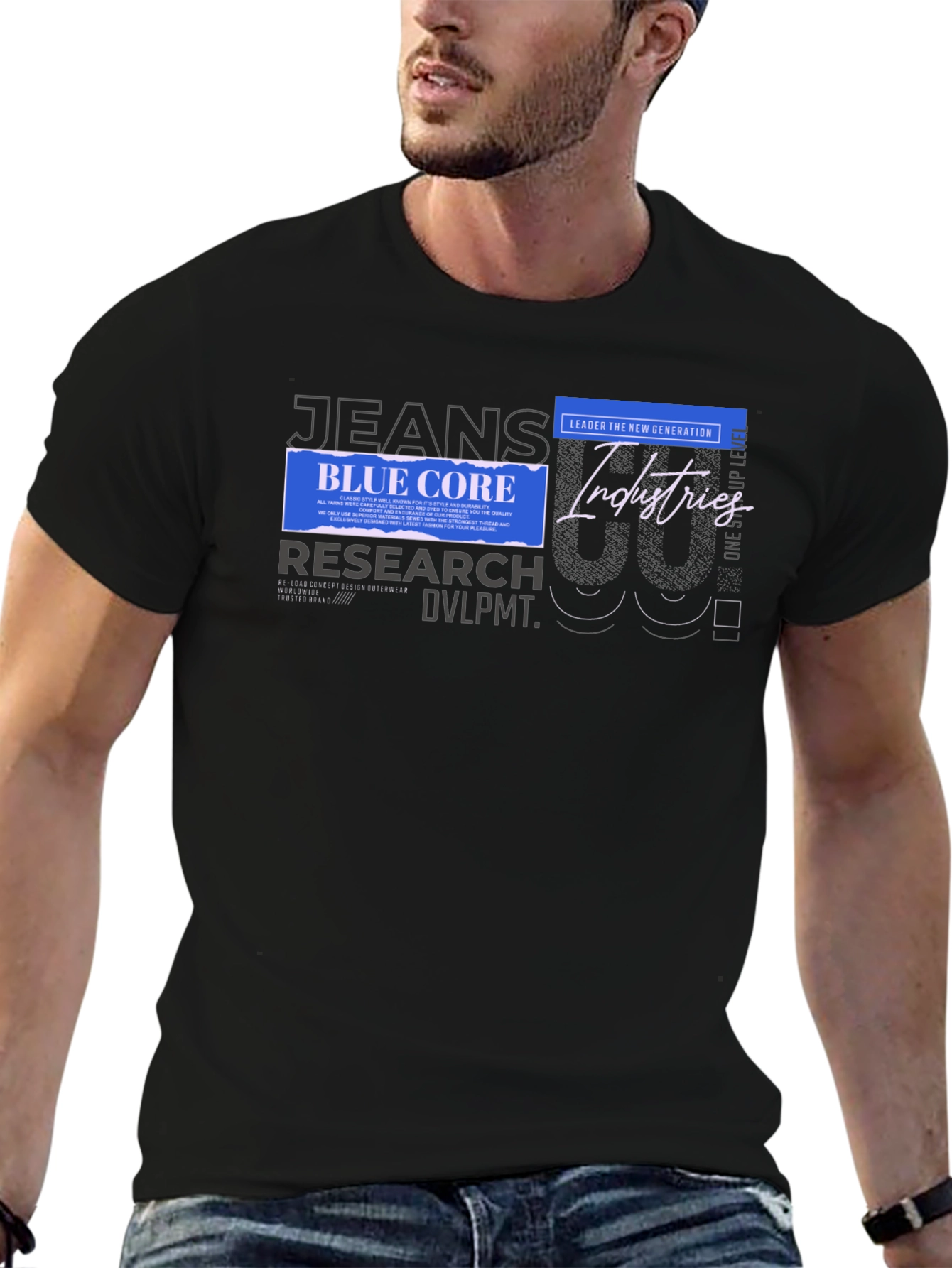 Mens Graphic Print T-Shirt - Black