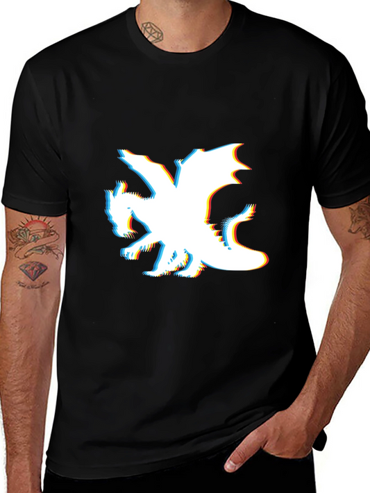 Dragon Graphic T-Shirt - Mens Black Crew Neck Tee