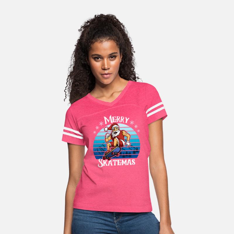 Merry Skatemas Skater Skateboard Riding Santa