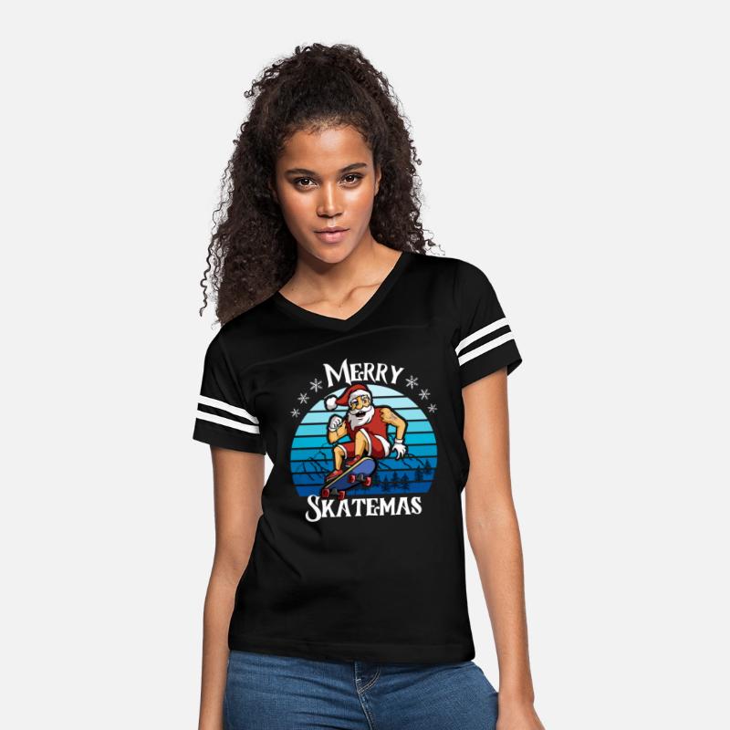 Merry Skatemas Skater Skateboard Riding Santa