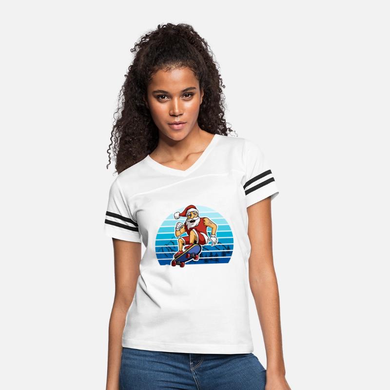 Merry Skatemas Skater Skateboard Riding Santa