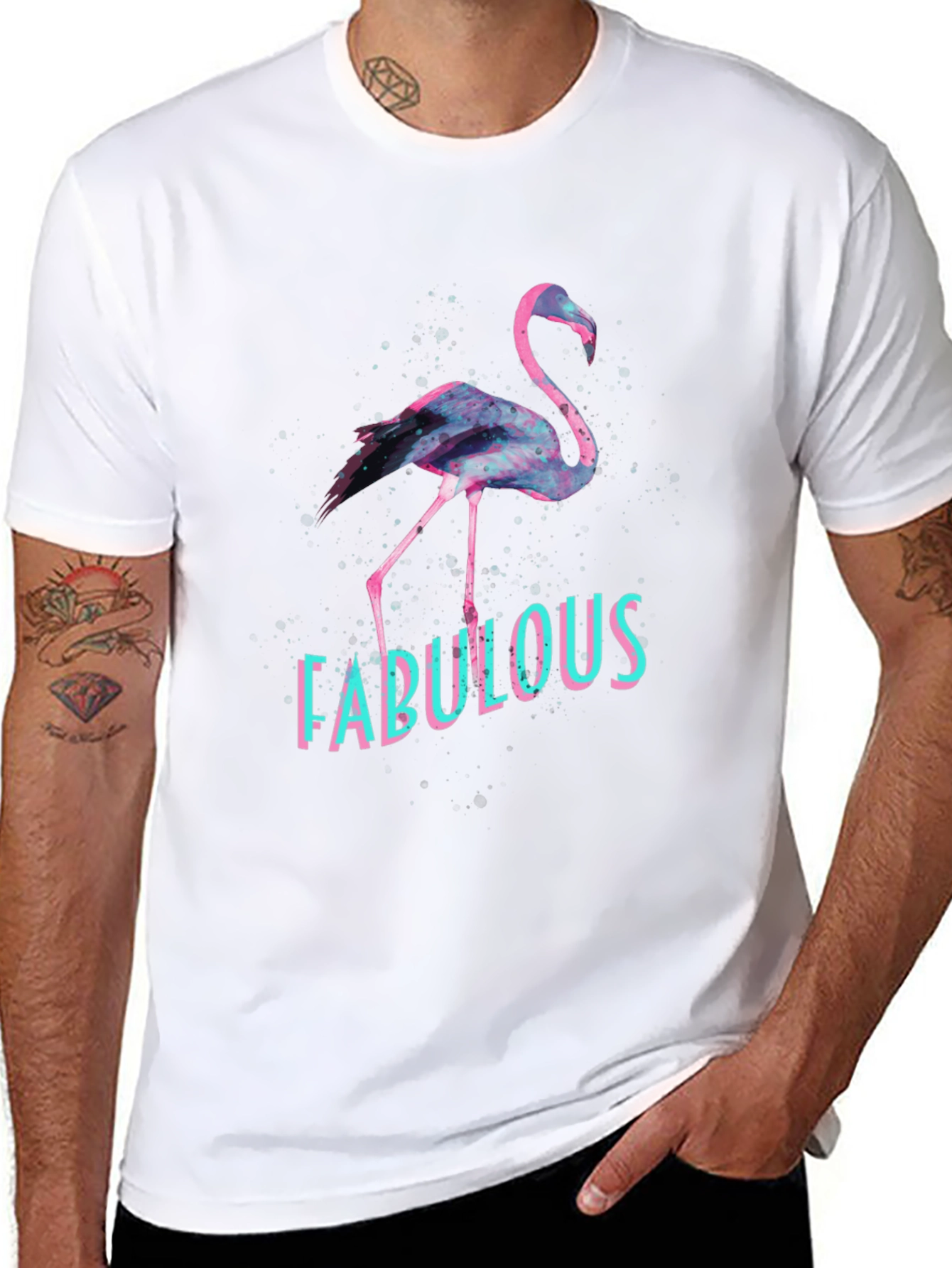 Fabulous Flamingo Graphic Tee - Black