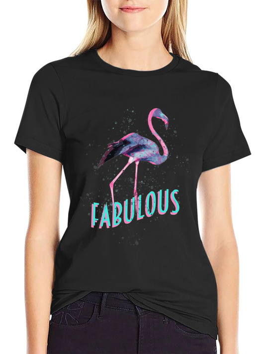 Fabulous Flamingo Graphic Tee - Black