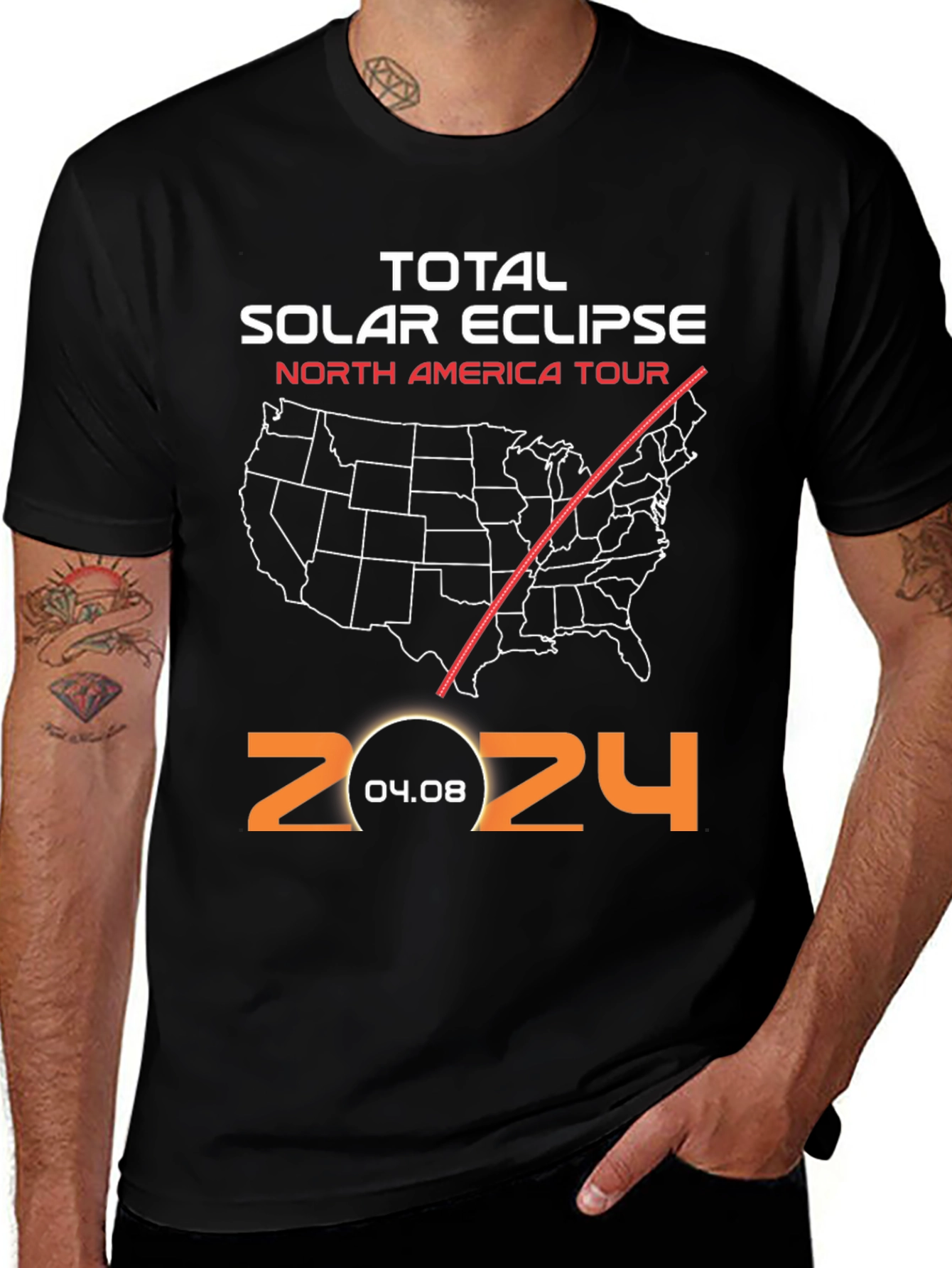 2024 Total Solar Eclipse North America Tour T-Shirt