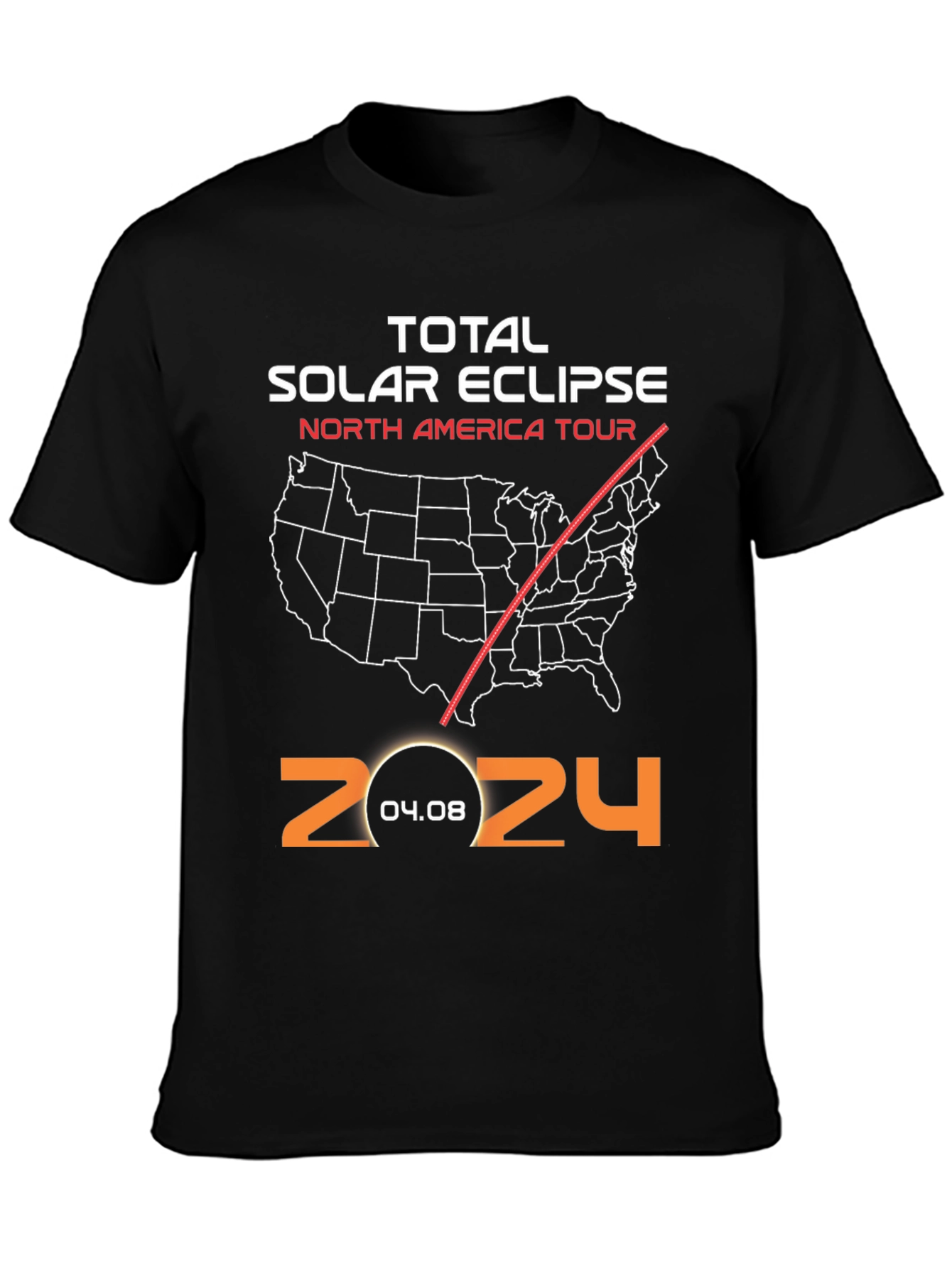 2024 Total Solar Eclipse North America Tour T-Shirt